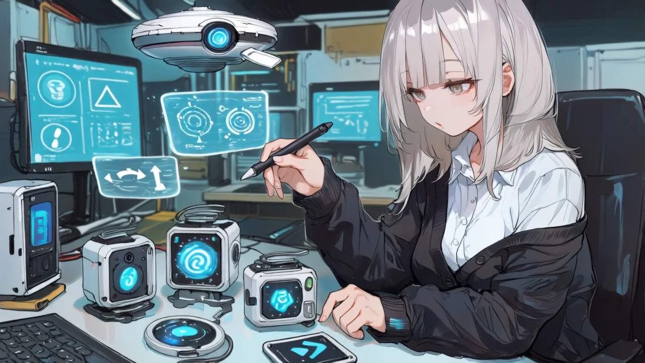 3製品の計測概念（Agents/Tasks/Credits/Executions）を分解して解説するメカ少女