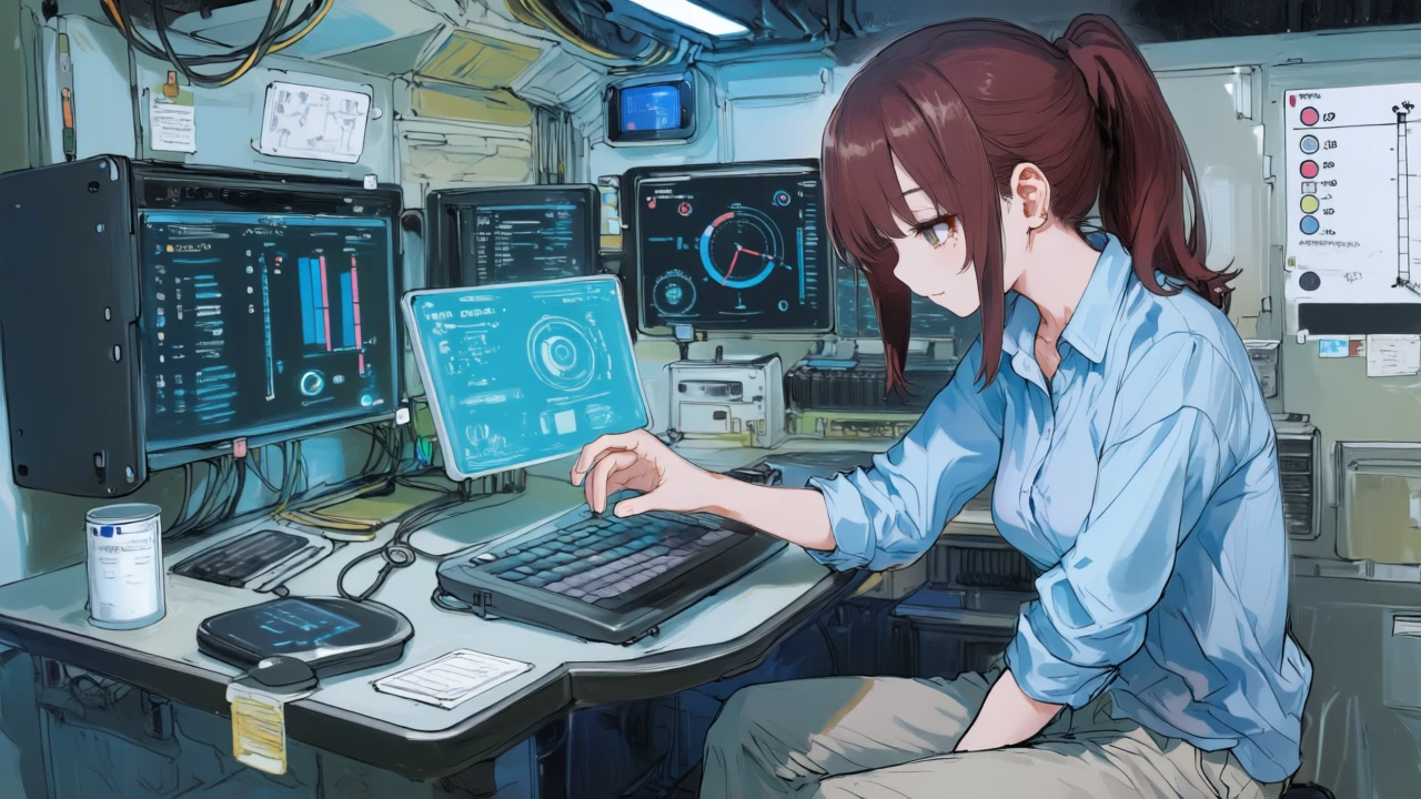 APIパイプラインでジョブ分割やリトライ、コスト監視を行いながらコードを書くアニメ女性