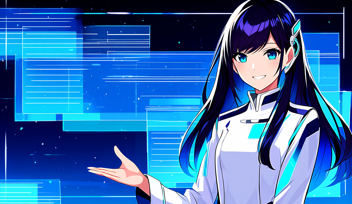 AI画像・イラスト生成ツールおすすめを案内する成人女性AIガイドのアニメイラスト
