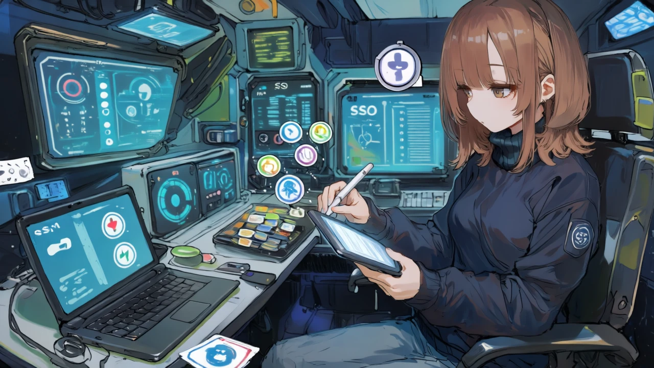 管理コンソールでSSO/SCIMを有効化し、RBACで権限をグループに割り当てる操作を行う