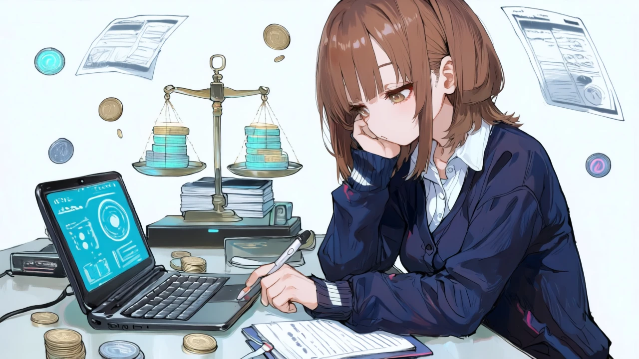 費用と利用制限を天秤と計算ホログラムで試算し、予算の当てはめを検討する