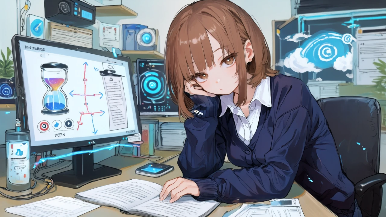 同女性が分岐ダイアグラムでポーリング・スクリプト経由Webhook・Forms API Pushの3経路を比較し、遅延・難易度・再試行のトークンを配置している